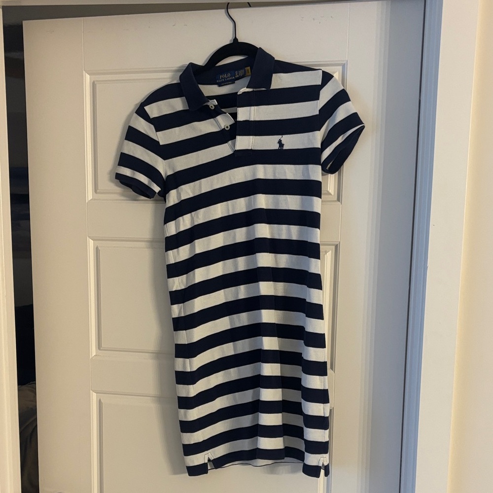 Polo by Ralph Lauren Navy and White Striped Mini Dress